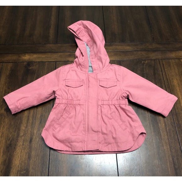 hooded canvas utility jacket for baby